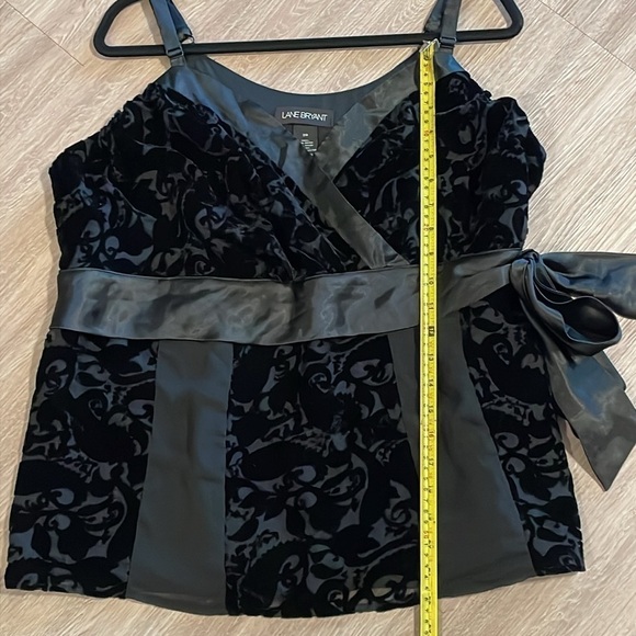 Lane Bryant Women Tank Top Size 20 Black Velvet & Satin Whimsigoth Balletcore - Picture 10 of 11